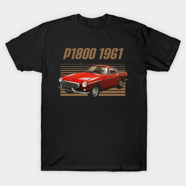 Volvo P1800 1961 Awesome Automobile T-Shirt by NinaMcconnell